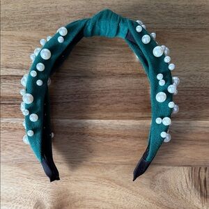 Green Headband with Pearl Accents Plunder brand 🆕